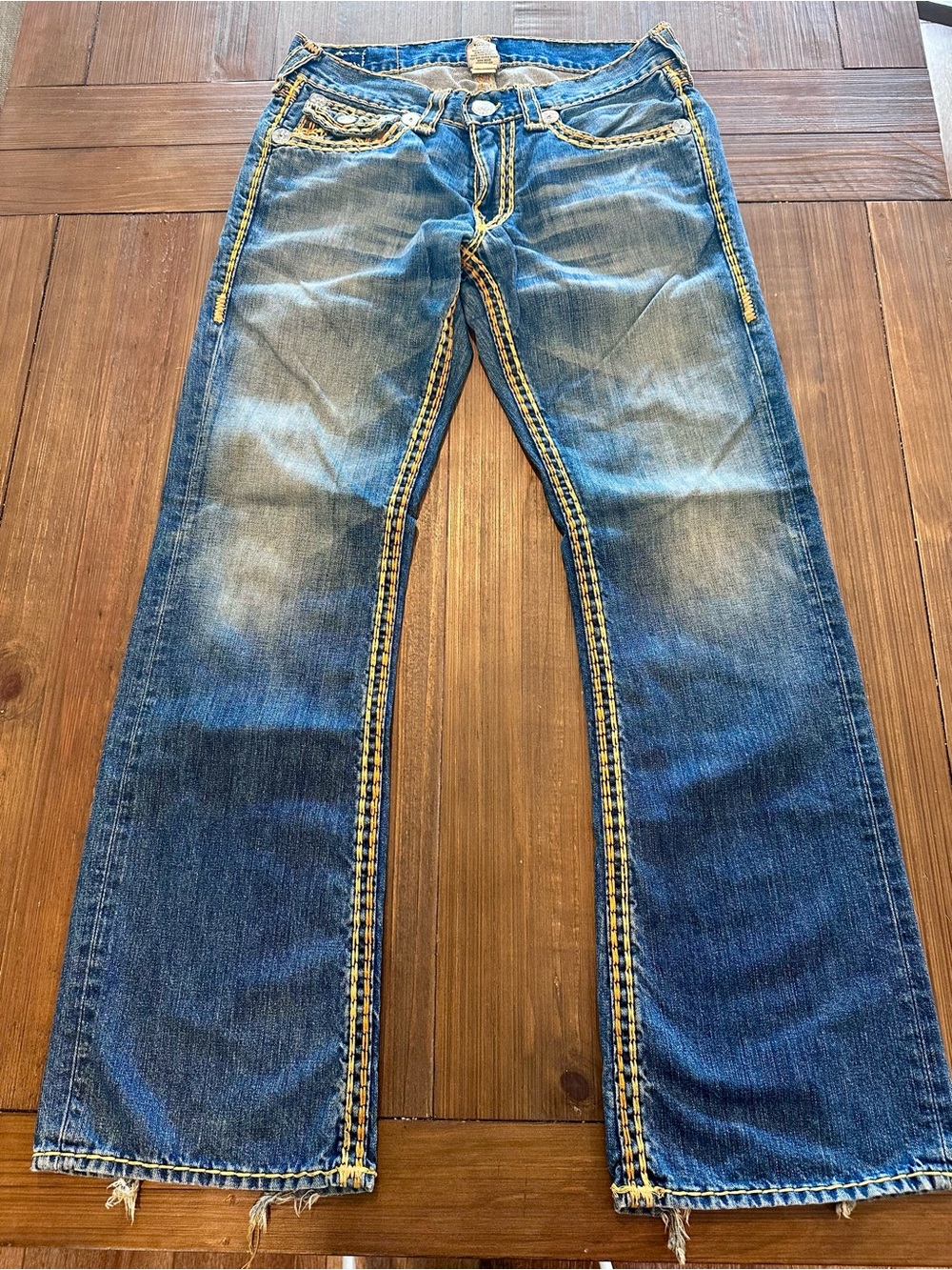 True Religion Billy Super QT Jeans Distressed Flap Pocket